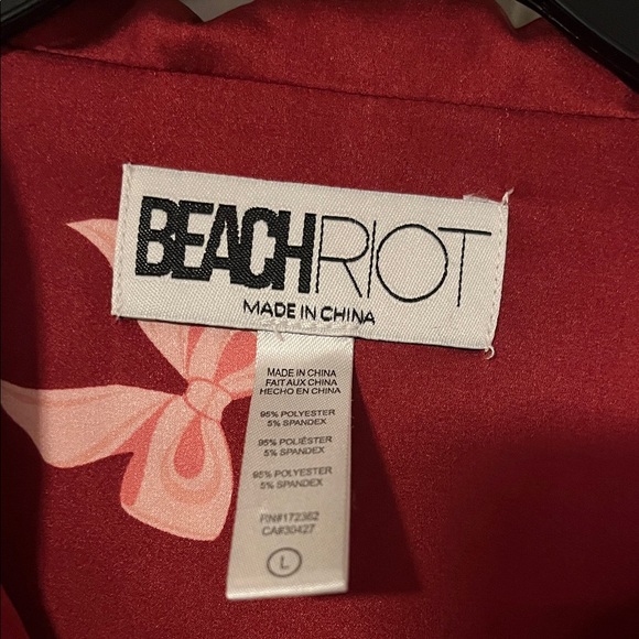 Beach Riot Red Pajama Set with Pink Bow Patterns - Picture 2 of 4